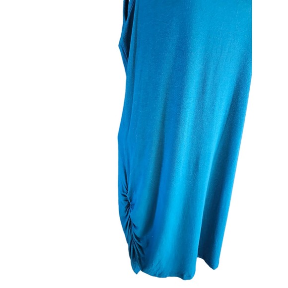 Made by Johnny size 2XL XXL women's vivid blue ruched side tank - Picture 3 of 7